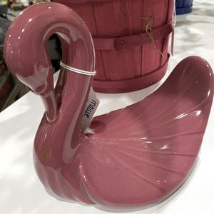 Vintage Dusty Pink Swan Andre Richards Bathroom Décor Hand Towel Holder Ceramic
